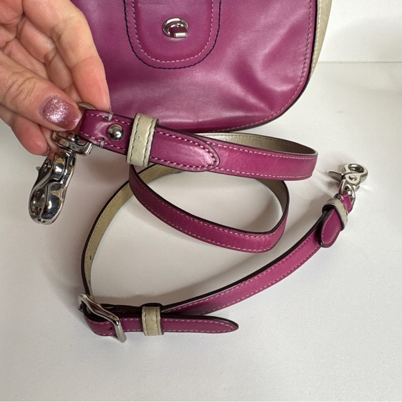 Coach Legacy Willis 70th Anniversary 19031 Berry and Slate Distressed Leather - Picture 11 of 16